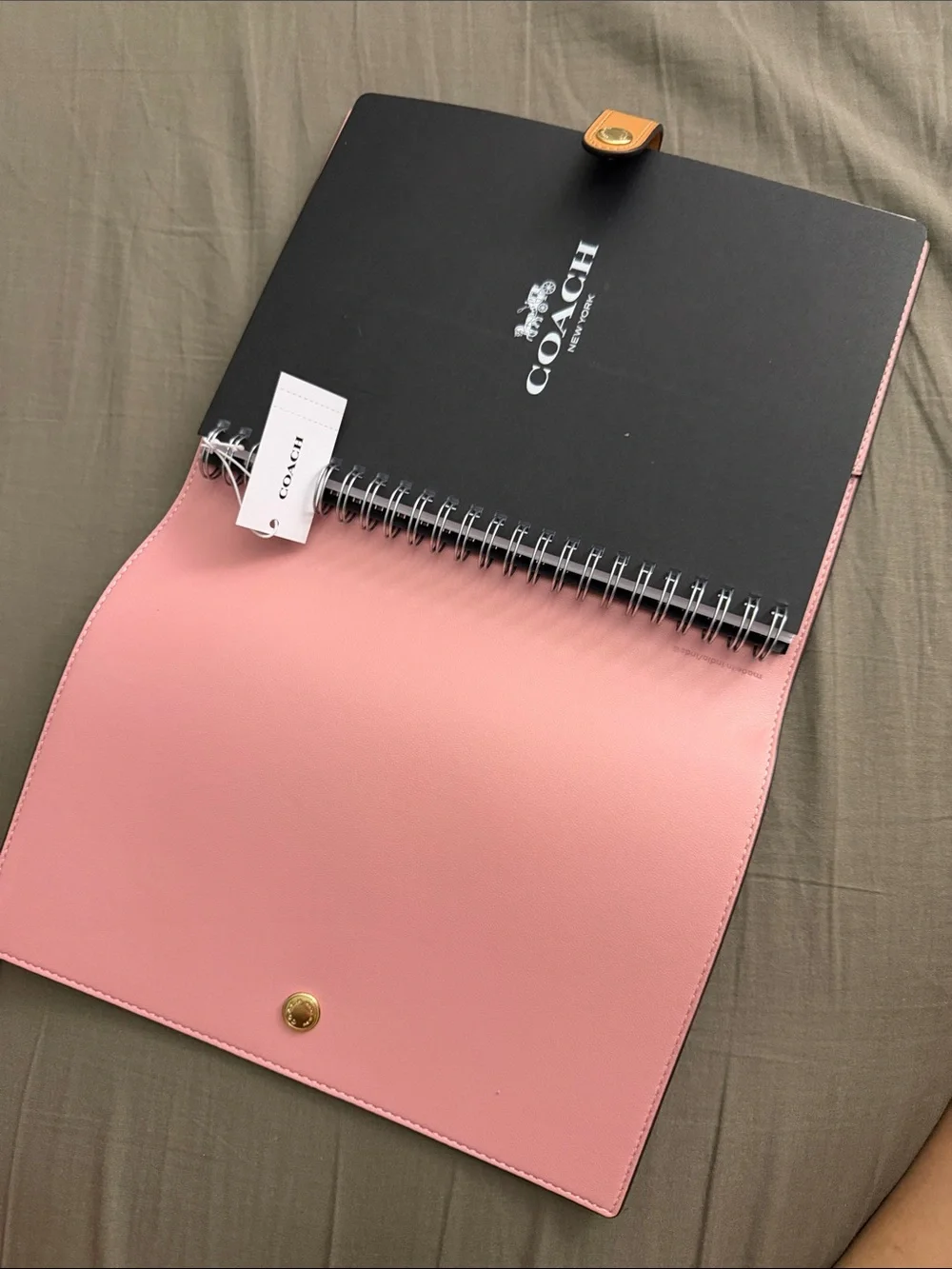 NWT Coach Powder Pink Notebook In Signature Canvas